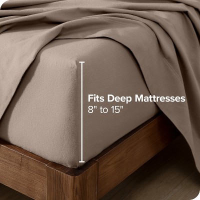 Taupe Full Organic Cotton Flannel Sheet Set