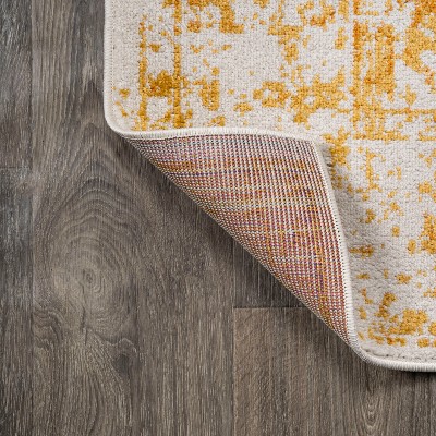 Audrey Ivory and Orange Medallion Bohemian Area Rug