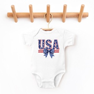 The Juniper Shop Coquette USA Bow Baby Short Sleeve Bodysuit - 1 of 4