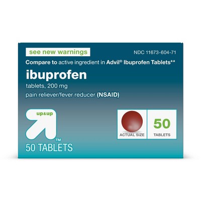 Ibuprofen (NSAID) Pain Reliever & Fever Reducer Tablets - 50ct - up & up™