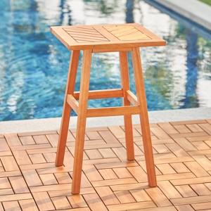 GDFStudio Tenley Outdoor Eucalyptus Wood Square Dining Table - 1 of 4