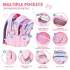 Dopamine Color School Backpacks for Girls Ages 6-14 Girls Backpack Kids bookbag Elementary Middle School bag - Purple Pink Gradient - 3 of 4