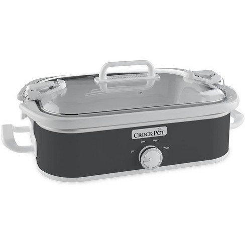 Crockpot 3.5 Quart Rectangular Casserole Slow Cooker In Charcoal : Target