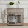 Dog Crate Furniture,Wooden Dog Crate End Table,39.43 Inch Dog Kennel with Drawers - 2 of 4