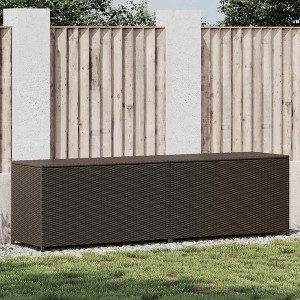 Storage Chest Brown Poly Rattan and Powder-Coated Steel - 1 of 4