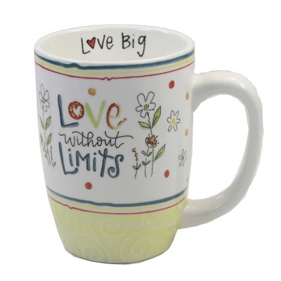 Tabletop 4.75" Love Without Limits Mug Coffee Cup Flowers Brownlow Gifts  -  Drinkware
