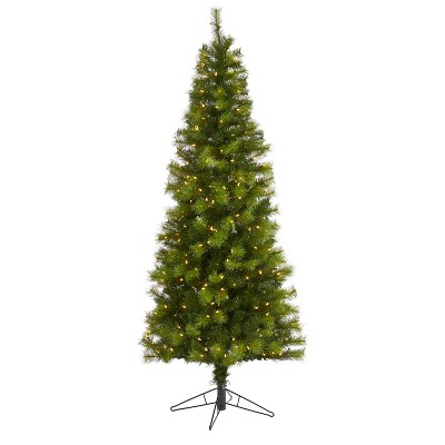 6.5ft. Pine Artificial Christmas Tree with 300 Warm White LED Lights and 579 Branches – Charming Holiday X-Mas Glow