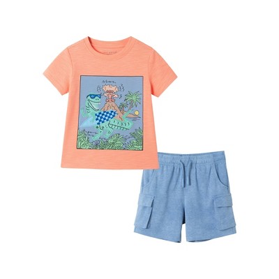 Andy & Evan  Toddler Short Sleeve Tee & Knit Cargo Short Set