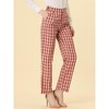 INSPIRE CHIC Women's Plaid Elastic Waist Casual Work Office Long Pants - 2 of 4