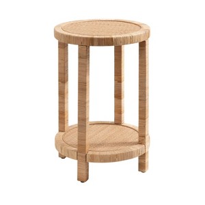 Kate and Laurel Rafina Rattan Side Table, 16x16x24, Natural - 1 of 4