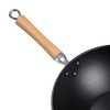 Joyce Chen Professional Series 14-Inch Preseasoned Cast Iron Flat Bottom Wok with Maple Handle - 2 of 4