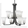 Toltec Lighting Apollo 8 - Light Chandelier in  Graphite with 5.5" Fluted Italian Ice Shade - 3 of 4