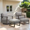 Buenhomino 4 Pieces Patio Furniture Sets, Wicker Patio Swivel Glider Chairs Set with 2 Ottoman, Outdoor Furniture Set for Outside Porch and Backyard - 2 of 4