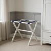 HomeRoots White Folding Luggage Rack With Black Straps - 2 of 4