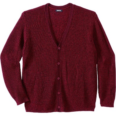 Kingsize Men's Big & Tall Shaker Knit V-neck Cardigan Sweater - 9xl ...