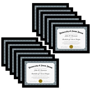 Americanflat 8.5x11 Picture Frame with Polished Plexiglass, Set of 12, Signature Collection, Picture Frames with Engineered Wood, Black - 1 of 4