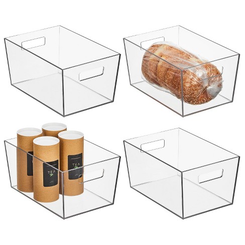 BINO | Plastic Storage Bins, Large - Deep | THE HANDLER COLLECTION |  Multipurpose Organizer Bins | Kitchen Pantry Organizers and Storage | Clear