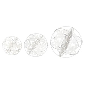 Transpac 7.75 in Gray Christmas Snowflake Orb Decor Set of 3 Decorative Iron Objects for Holiday Home Decor - 1 of 4