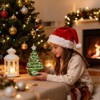 SKONYON 15'' Ceramic Christmas Tree with Colorful Lights, Hand-Painted Glossy Finish and Built-In Power Cord for Holiday Décor - 4 of 4