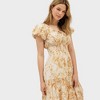 August Sky Women's Floral Print Front Tie V-Neck Midi Dress - 3 of 4