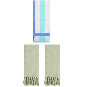 REGALWOVEN 3 Packs Cotton Absorbent Soft Decorative Bathroom Hand Towel Set - 1 of 4