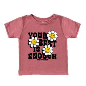The Juniper Shop SmileyWorld Your Best Is Enough Floral Toddler Short Sleeve Tee - 1 of 4