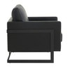 LeisureMod Lincoln Accent Arm Chair Upholstered in Faux Leather with Black Steel Frame - image 4 of 4