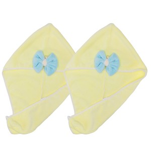 Unique Bargains Women's Bow Hair Drying Towel 2 Pcs - 1 of 4