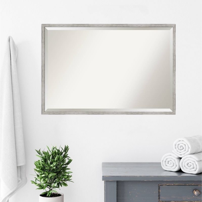 37&#34; x 25&#34; Shiplap Narrow Framed Bathroom Vanity Wall Mirror White - Amanti Art, 5 of 9