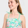 Girls' Whimsical Floral One Piece Swimsuit - Cat & Jack™ Nettle Green - 3 of 3