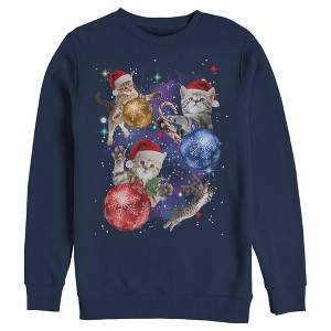 Men's Lost Gods Xmas Cats in Space Sweatshirt - 1 of 4
