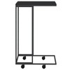 vidaXL Side Table with Wheels Black 15.7 in.x11.8 in.x25 in. Engineered Wood - 3 of 4