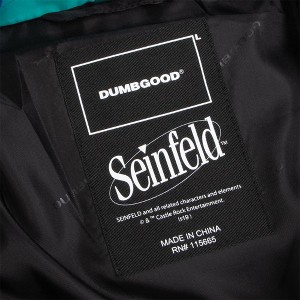 Seinfeld Logo All-Over Print Long Sleeve Black Adult Puffer Jacket - 1 of 1