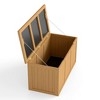 Lyngins 67 Gallon Wooden Deck Box, Weather-Resistant Outdoor Storage Box, Dual-Purpose Seat/Table, Hinged Lid with Thumb Groove, Natural Wood Finish - 2 of 4