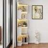 5-Tier Corner Bookcase with Open Shelves & Led Lights Freestanding L Shaped Display Shelf for Home Office, Living Room, Bedroom, Kitchen-The Pop Home - 2 of 4
