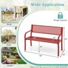 Costway 50" Outdoor Garden Bench with Geometric Lattice Backrest Armrests and Slatted Seat Black/Gray - 3 of 4