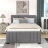 Full Size Upholstered Platform Bed with Trundle Bed, Gray-ModernLuxe - 2 of 4