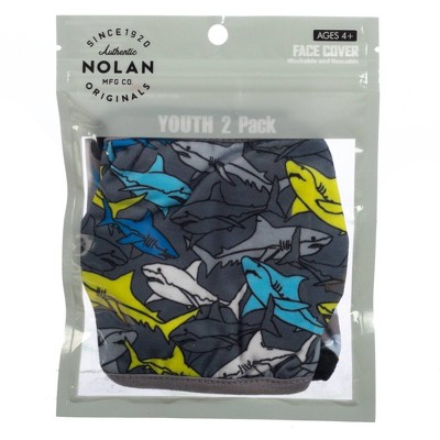 Bioworld Boys' 2pk Fashion Face Covering - Shark/Camo
