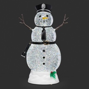 Roman 11" Lighted Swirl Snowman Police - 1 of 4