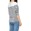 INSPIRE CHIC Women's Color Block Round Neck Long Sleeves Striped Basic T-Shirt - 2 of 4
