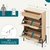 DobleePy Shoe Cabinet with Drawer and 2/3 Flip Doors, Wooden Rattan Entryway Shoe Storage Organizer, Adjustable Shelves - 2 of 4