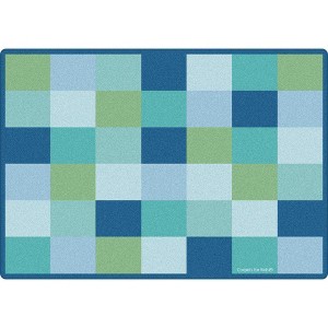 Carpets for Kids KIDSoft Block Seating Classroom Rug Rectangle, Blue - 1 of 4