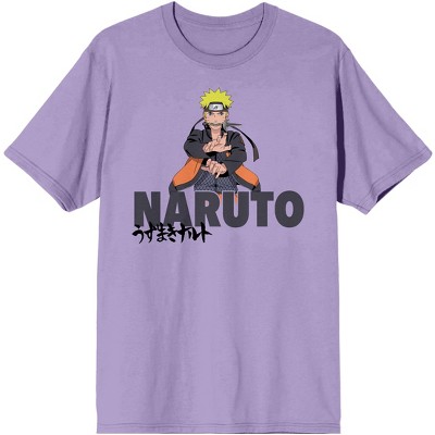 Naruto and Kanji Purple Rose Tee - XL