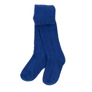 Leveret Girls  Boho Solid Color Cable Knit Tights - 1 of 1