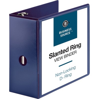 Business Source View Binder D-Ring 5" Navy 28457