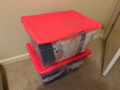 56qt Clear Storage Box With Lid White - Room Essentials™ : Target