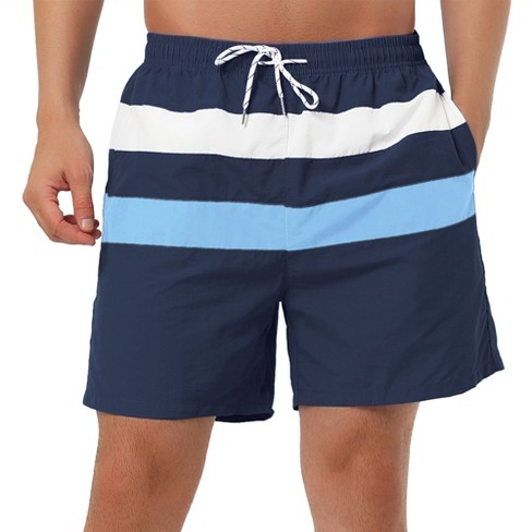 Lars Amadeus Men's Swim Shorts Summer Striped Color Block Drawstring ...