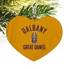 University at Albany Great Danes Heart Love Wood Christmas Tree Holiday Ornament - 2 of 3