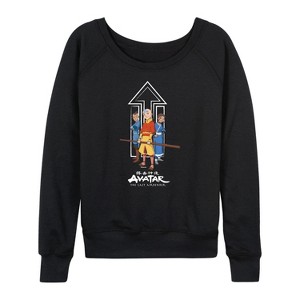 Women's - Avatar: The Last Airbender - Trio Lightweight French Terry Wide Neck Long Sleeve Shirt - 1 of 4