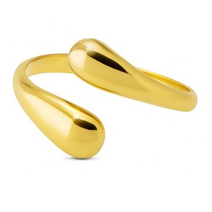 Teardrop Wrap Ring for Women 14kt Gold Plated Stainless Steel Adjustable Casual Fashion Ring - 1 of 4